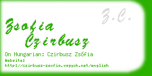 zsofia czirbusz business card